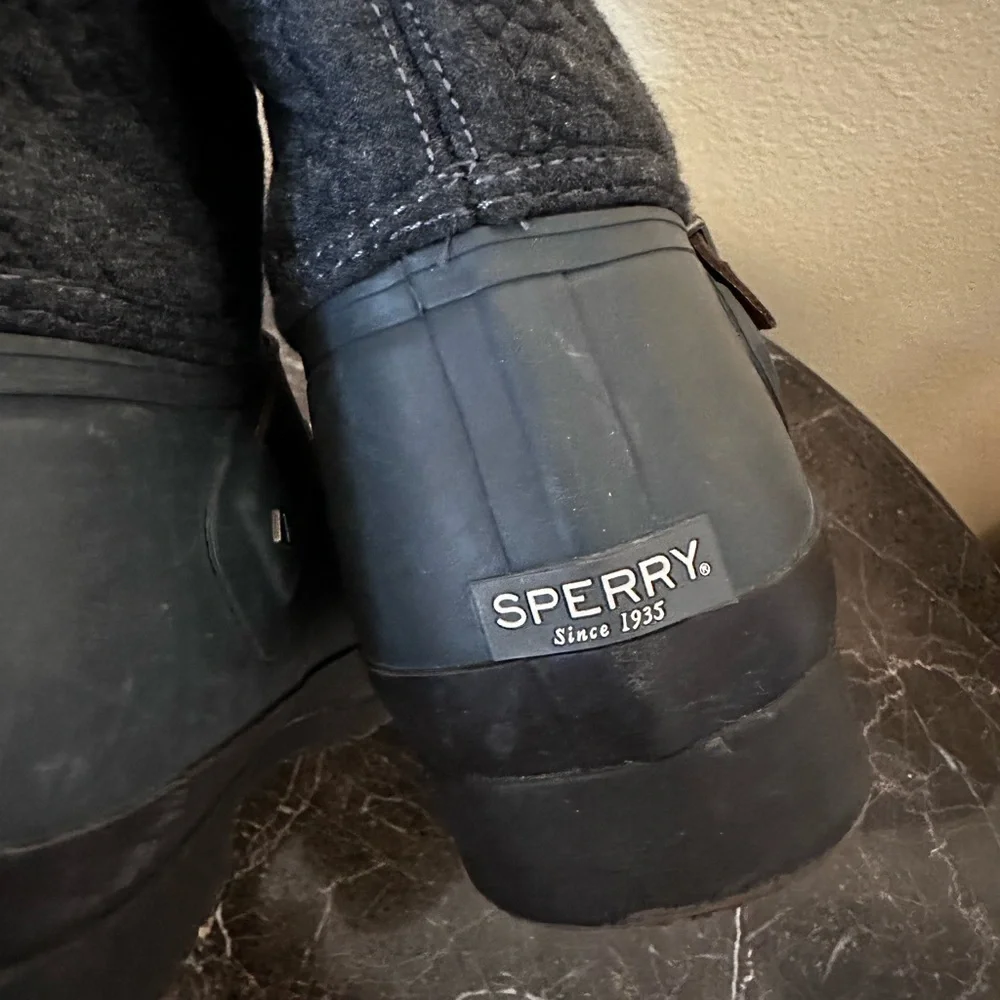 Sperry rubber and cloth winter and rain boots